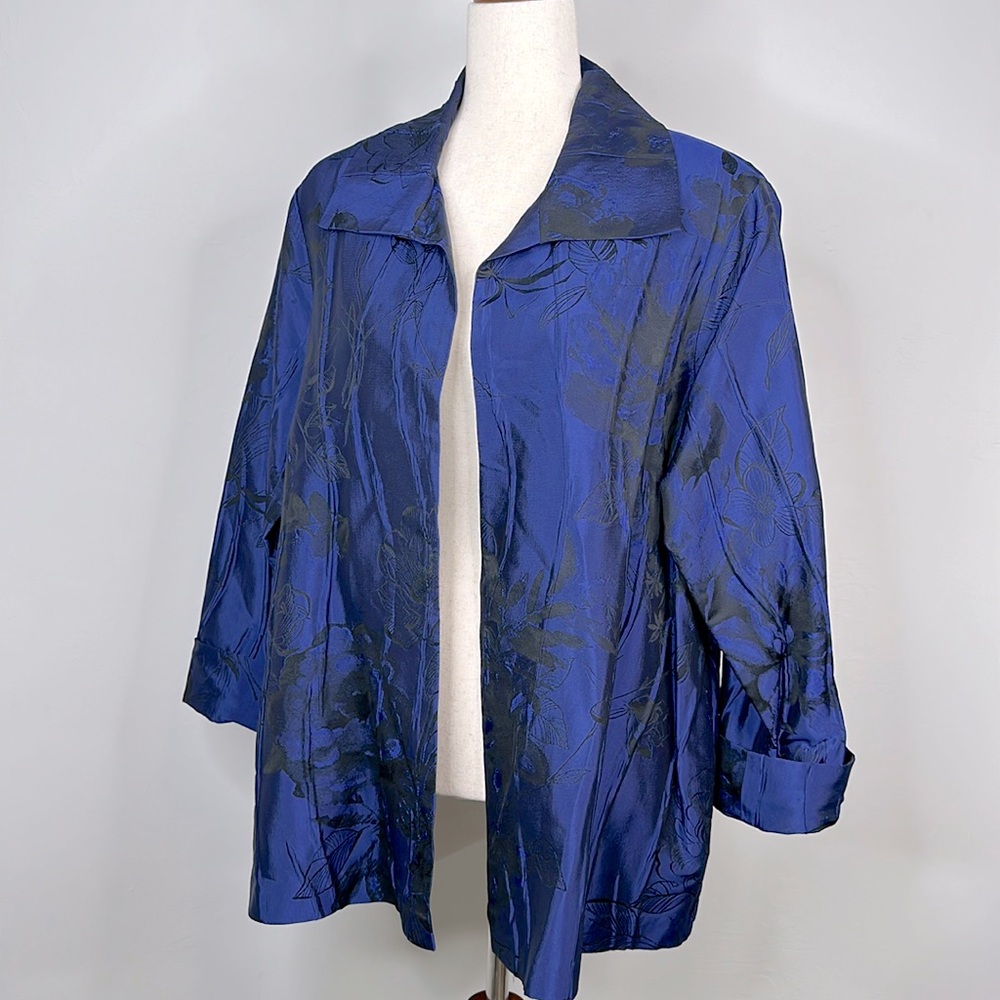 Caroline Rose Textured Jewel Tone Jacquard Jacket
